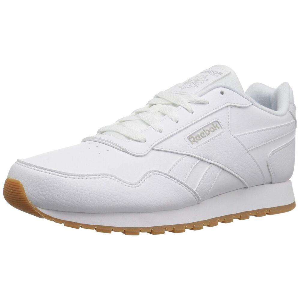 USED Reebok Womens Classic Harman Run Sneakers,White/Gum-Size 8